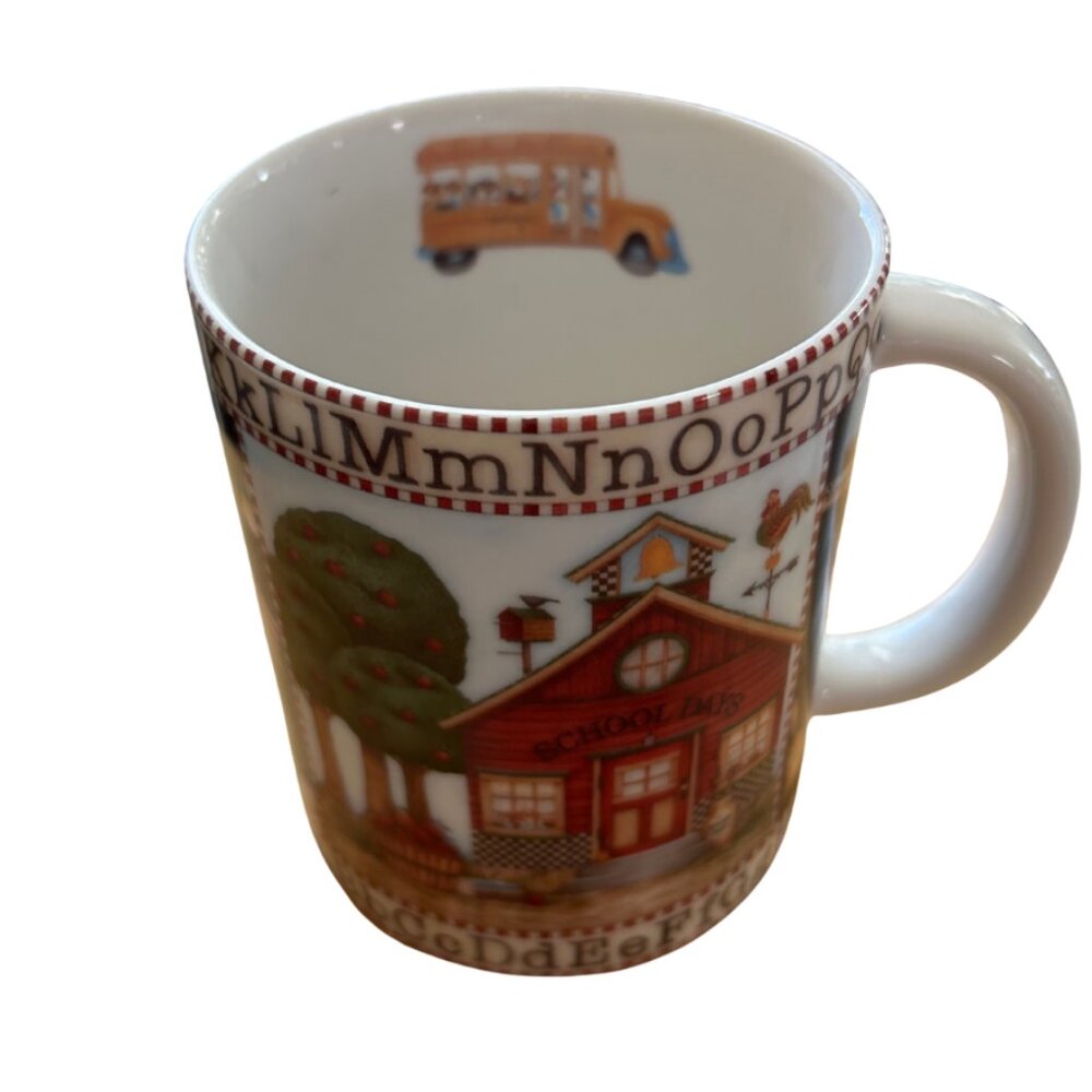 Amcal-the gift of art cozy schoolhouse mug with bus inside